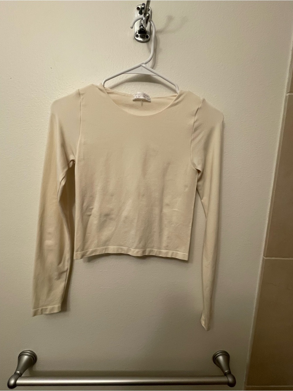 Altar’D State Cream Long-Sleeve Crewneck Top Size XS/S